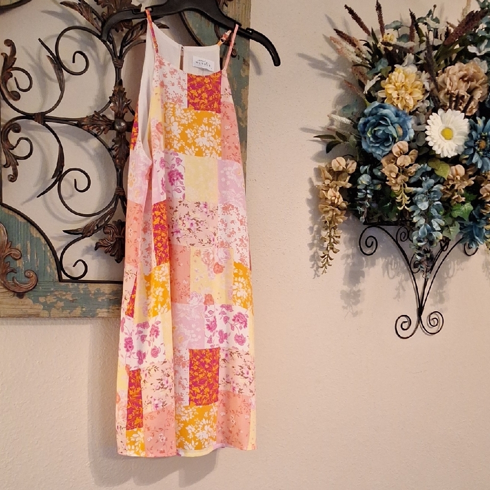 🔥🔥CLEARANCE ITEM 🔥🔥Emily WONDER Vibrant Patchwork Mini Dress NWOT Size Small